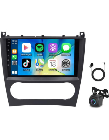 Estéreo de Coche Android 14 9" para Mercedes Clase C W203