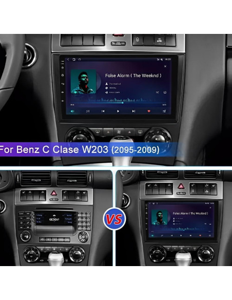 Estéreo de Coche Android 14 9" para Mercedes Clase C W203