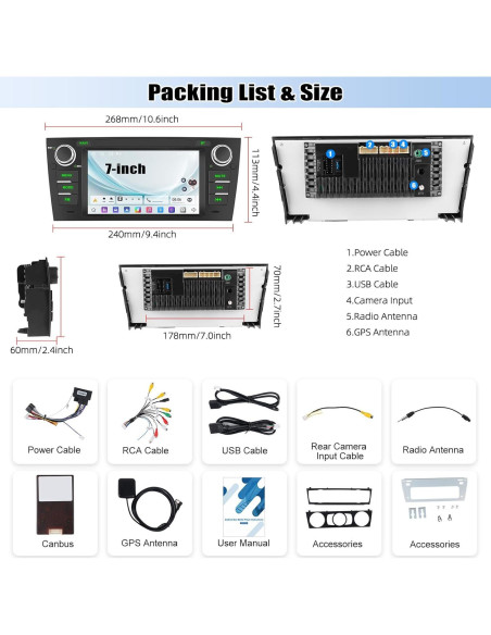 Estéreo de Radio para BMW E90/E91/E92/E93 2005-2011 CAMECHO 2GB+64GB