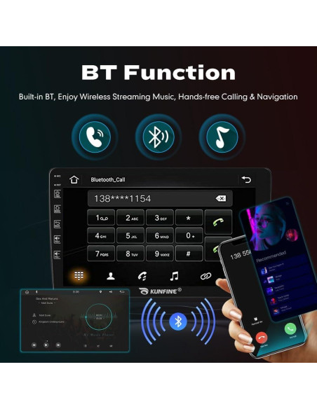 Estéreo Android 9" KUNFINE CarPlay GPS para Toyota