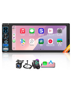Estéreo de Coche Oeretzrac 1 DIN con Apple CarPlay y Android Auto