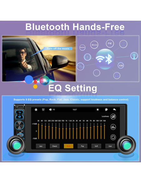 Estéreo de Coche Oeretzrac 1 DIN con Apple CarPlay y Android Auto