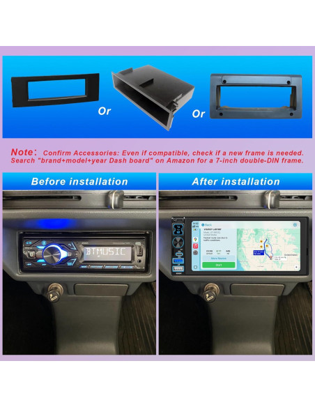 Estéreo de Coche Oeretzrac 1 DIN con Apple CarPlay y Android Auto