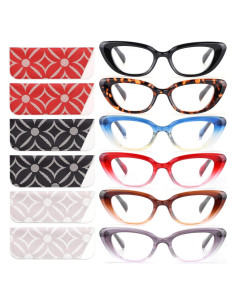 Paquete de 6 Gafas de Lectura Ojo de Gato para Mujeres