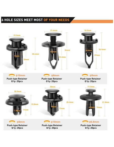 Kit de 120 Clips de Remache GOOACC GRC-30 + Removedor