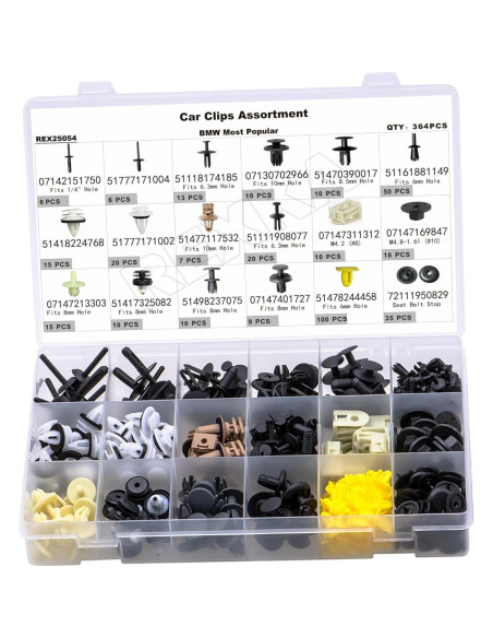 Kit de Sujetadores Rexka 365pcs para BMW y Mini - Clips de Reemplazo