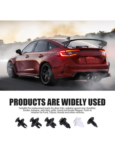 Kit 100 Sujetadores de Parachoques Nylon Bookeel 6.3-10mm