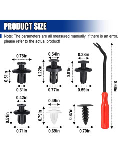 100 Clips de Retención para Parachoques GAOLAOSY con Herramienta 2