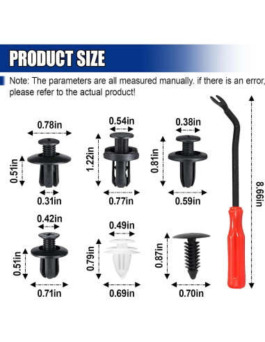 100 Clips de Retención para Parachoques GAOLAOSY con Herramienta