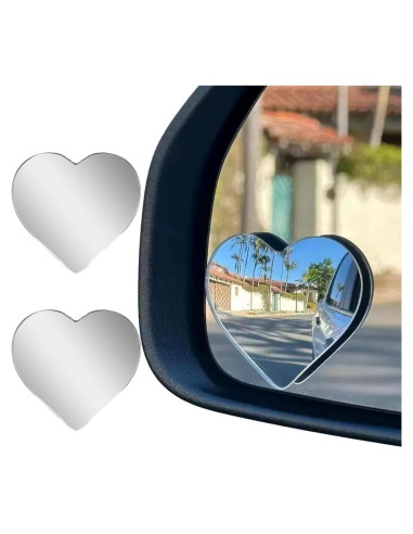 Espejos de Punto Ciego en Forma de Corazón Genérico - 2 Piezas