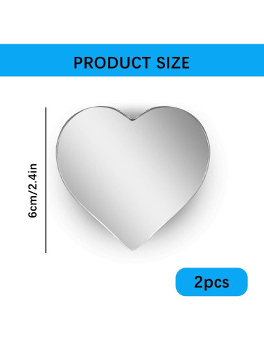 Espejos de Punto Ciego en Forma de Corazón Genérico - 2 Piezas