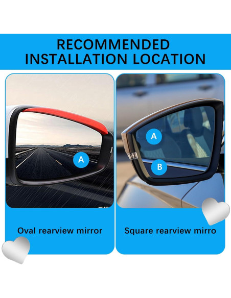 Espejos de Punto Ciego en Forma de Corazón Genérico - 2 Piezas