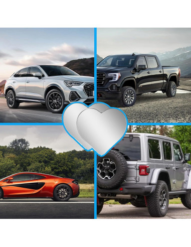 Espejos de Punto Ciego en Forma de Corazón Genérico - 2 Piezas