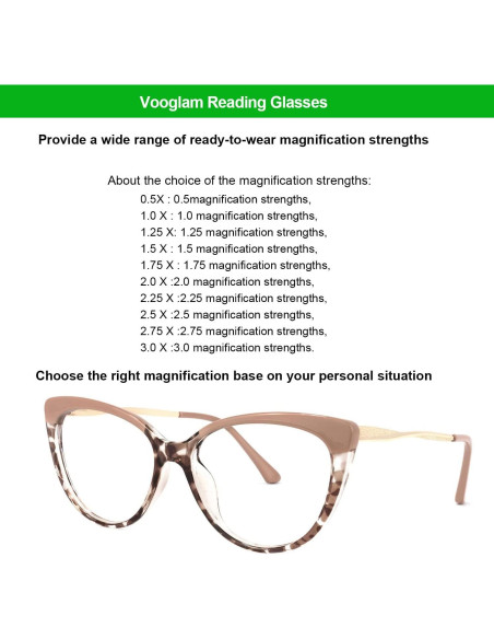 Gafas de lectura VOOGLAM Trudie anti luz azul para mujeres Gafas de lectura VOOGLAM Trudie anti luz azul para mujeres