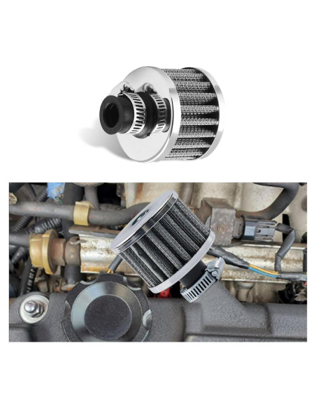 Filtro de Aire 12mm HAOBO para Motores Pequeños - Cromo