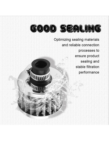 Filtro de Aire 12mm HAOBO para Motores Pequeños - Cromo