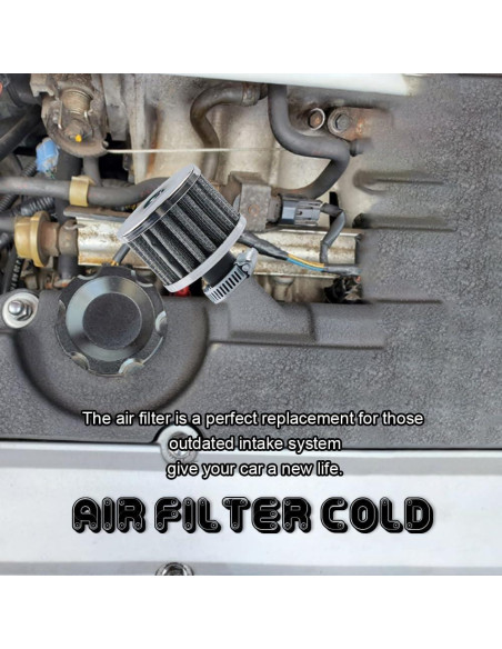 Filtro de Aire 12mm HAOBO para Motores Pequeños - Cromo