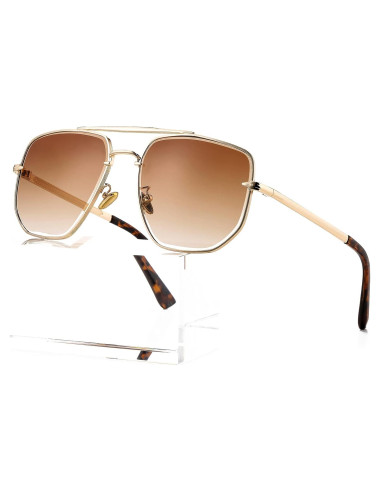 Gafas de sol cuadradas AIEYEZO UV400 estilo piloto militar