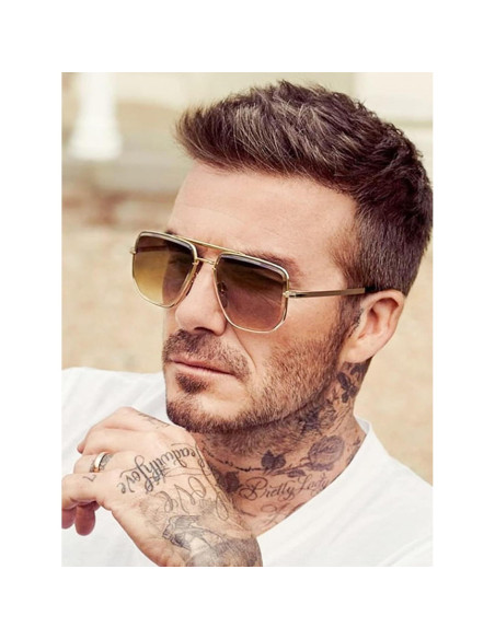 Gafas de sol cuadradas AIEYEZO UV400 estilo piloto militar