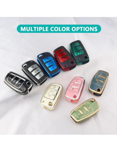Cubierta de Llave Audi 3 Botones TPU Rosa - A1 A3 Q3 Q7 R8