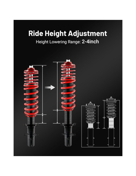 Coilovers Ajustables EVIL ENERGY para VW Jetta Golf Beetle 5-10cm