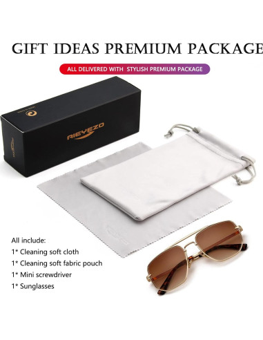 Gafas de sol cuadradas AIEYEZO UV400 estilo piloto militar