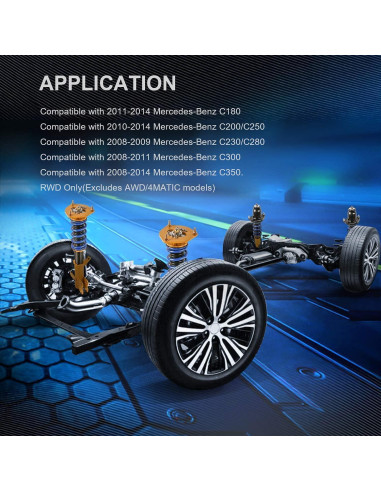 Amortiguadores de Bobina MOSTPLUS para Mercedes-Benz C180 C200 C250
