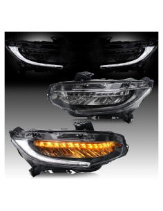Faros LED VLAND para Honda Civic 2016-2021, Secuencial