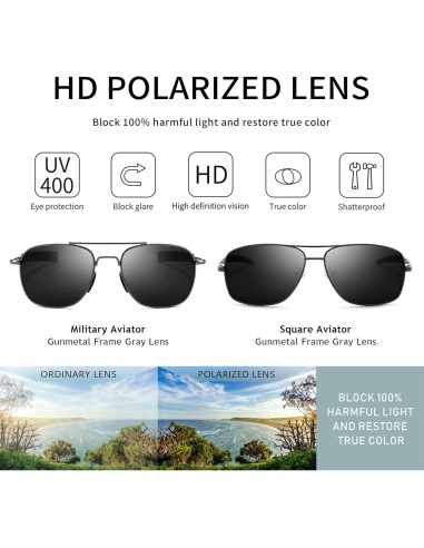 Gafas de sol piloto polarizadas SUNGAIT UV400 - 2 pares