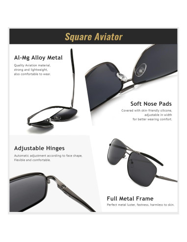 Gafas de sol piloto polarizadas SUNGAIT UV400 - 2 pares