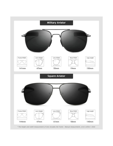 Gafas de sol piloto polarizadas SUNGAIT UV400 - 2 pares