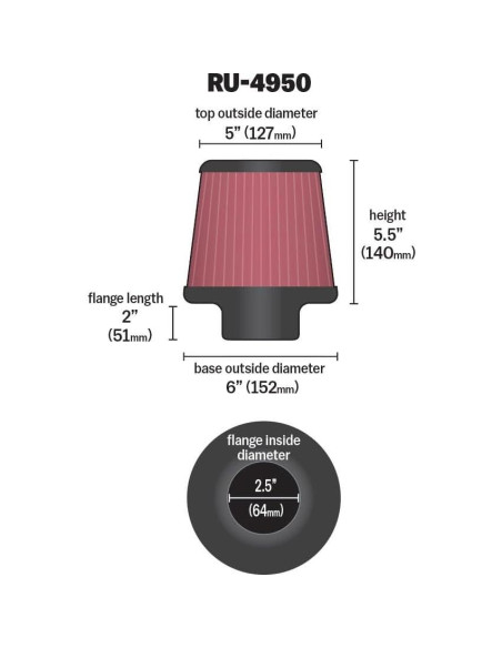 Sistema de Admisión de Aire Frío K&N 69-6544TS para Mitsubishi Lancer 2008-2014