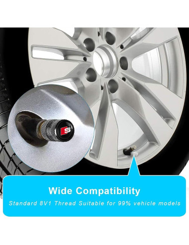 Tapa de Válvula de Neumático Genérico 4 Pack Negro