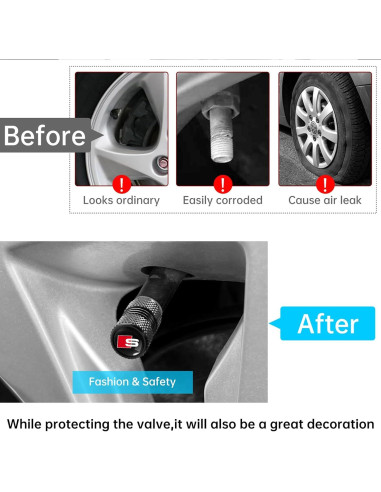 Tapa de Válvula de Neumático Genérico 4 Pack Negro