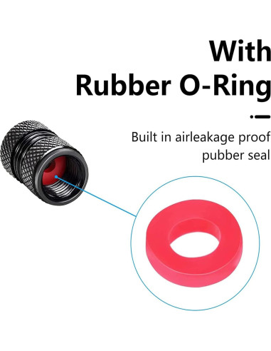 Tapa de Válvula de Neumático Genérico 4 Pack Negro