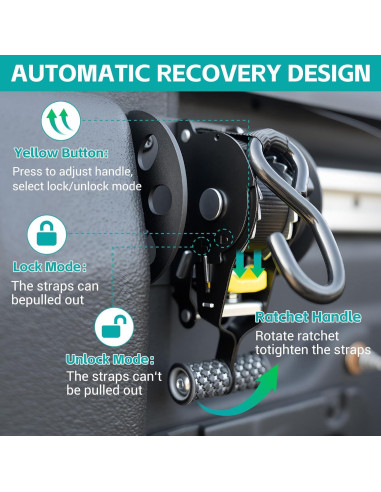 Correas de Tracción Retráctiles OUSUWO para Ford F150 2015-2025