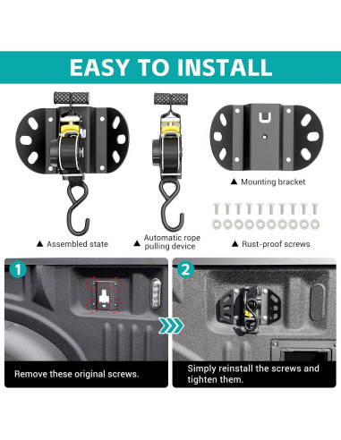 Correas de Tracción Retráctiles OUSUWO para Ford F150 2015-2025