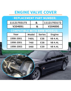 Cubierta de Válvula de Motor BZLINQUAN para BMW E38/E39 4.4L 2
