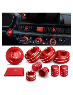 Kit de Cubierta de Perilla 11 Piezas Rojo para Honda Civic CRV 2022-2026