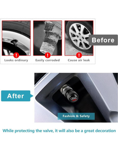 Tapas de Válvula de Neumático Xiconbao para Audi - Paquete de 4