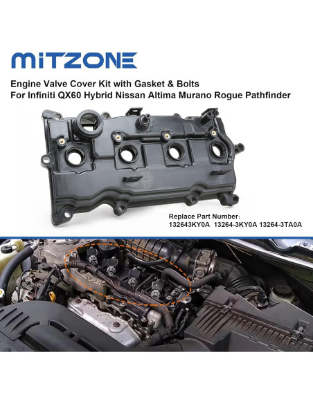 Cubierta de Válvula MITZONE para Nissan Altima/Rogue 2014-2017
