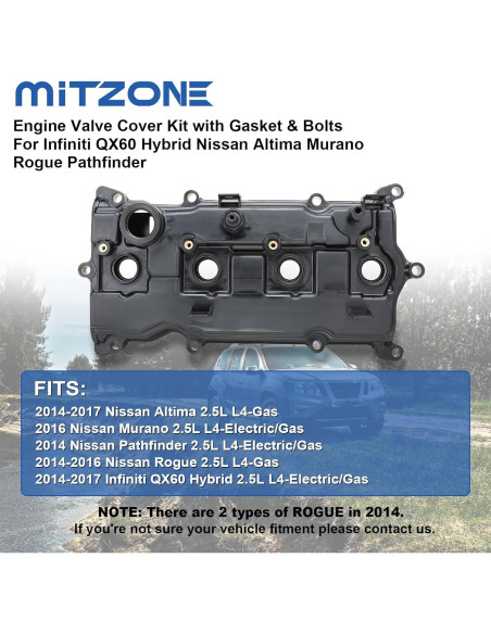 Cubierta de Válvula MITZONE para Nissan Altima/Rogue 2014-2017