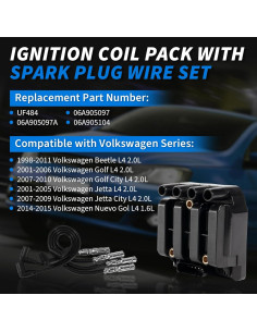 Bobina de Encendido con Cables Lazenta UF484 para VW 2