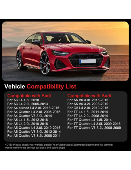 Bobinas de Encendido y Bujías de Iridio GPMMWPG UF529 para Audi y VW