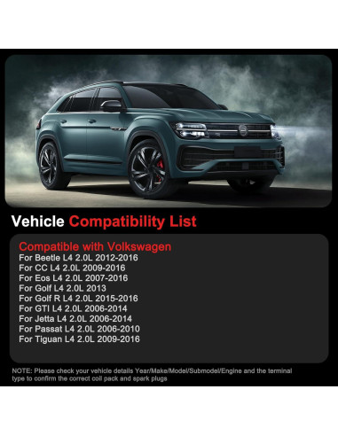 Bobinas de Encendido y Bujías de Iridio GPMMWPG UF529 para Audi y VW