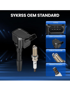 Kit de 4 Bobinas de Encendido y Bujías SYKRSS para Audi y VW 2