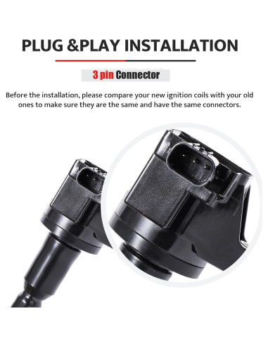 Juego de 4 Bobinas de Encendido NPAUTO UF-581 para Honda Fit 1.5L 2007-2008