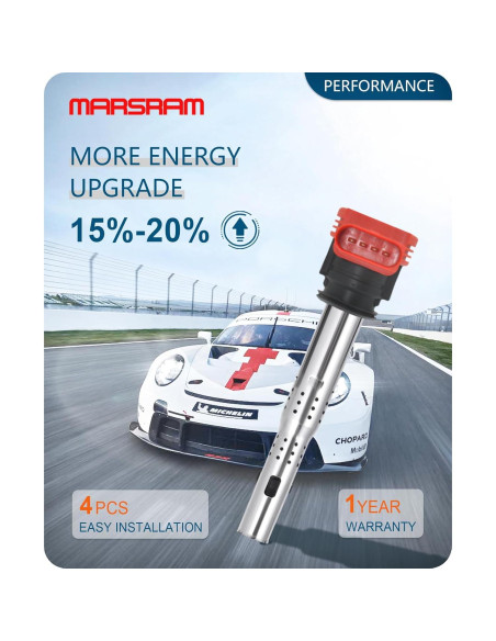 Paquete de 4 Bobinas de Encendido Marsram UF529 para Audi y VW