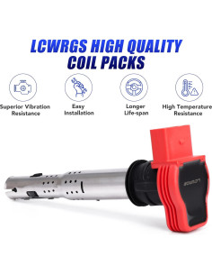 Juego de 4 Bobinas de Encendido LCWRGS para Audi y VW 2.0T 2