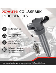 Juego de 4 Bobinas de Encendido y Bujías NPAUTO UF-611 2